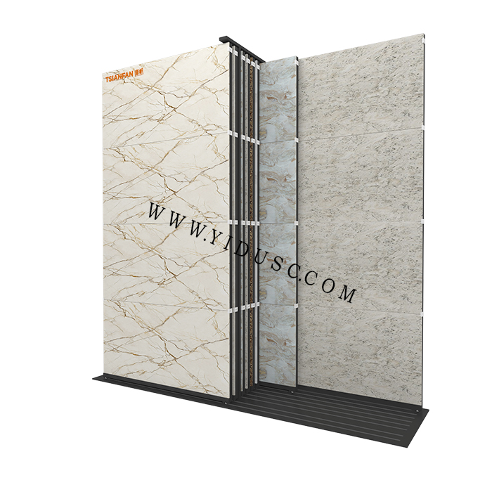 连纹大理石瓷砖推拉展示架_岩板展架厂家批发