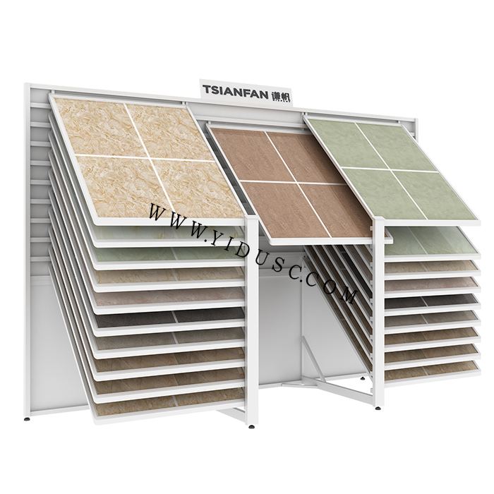 高档斜放瓷砖展示架_可抽拉岩板瓷砖展示架批发